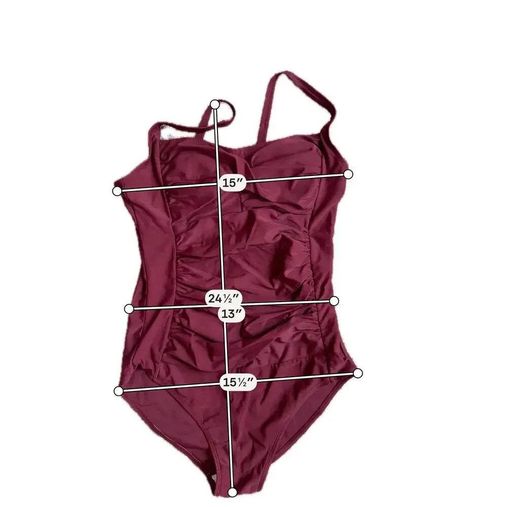 Ekouaer Swim Suit Crimson EUC One piece Womens M